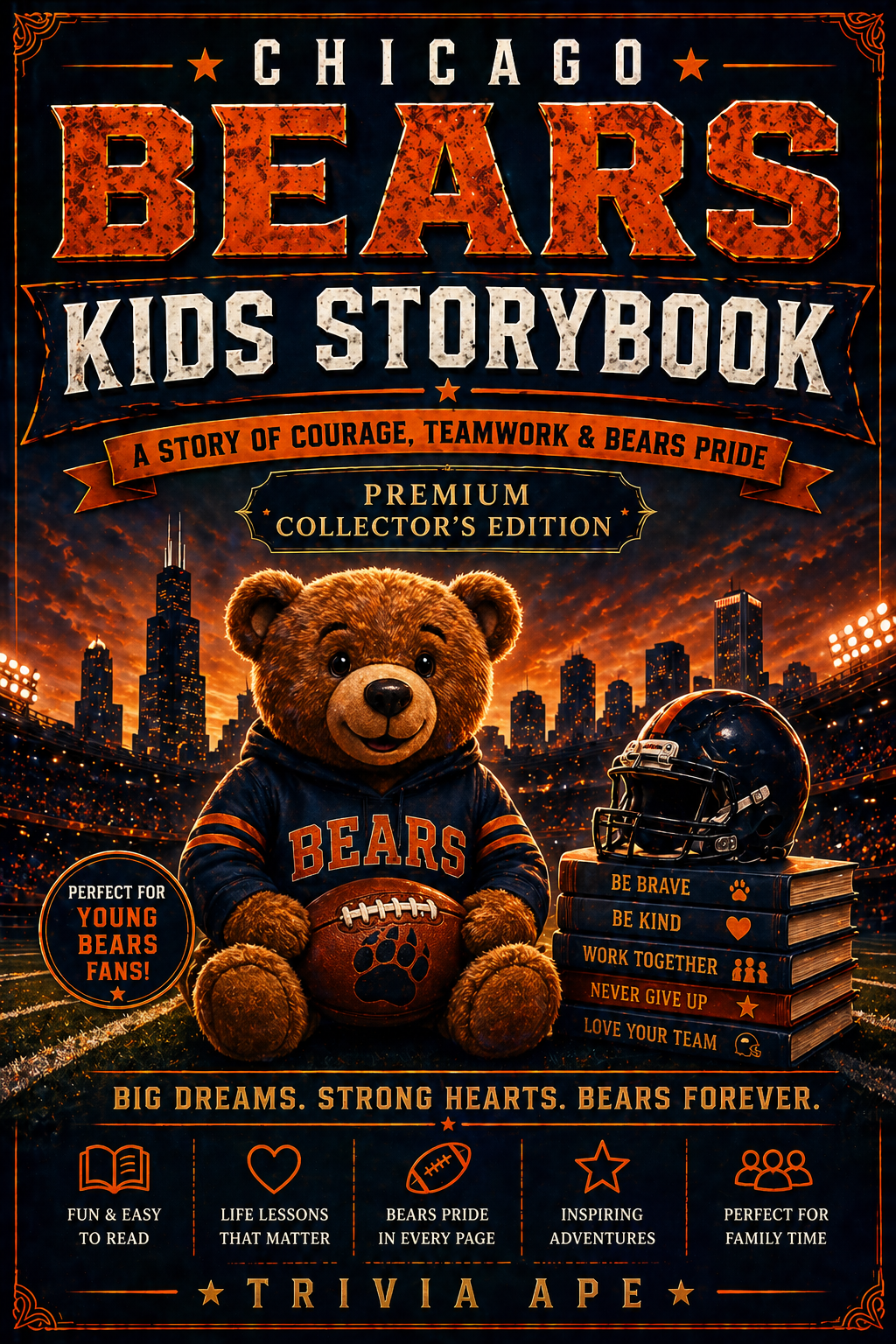 Chicago Bears Kids Storybook Collection Premium Hardcover Collector’s Gift Edition